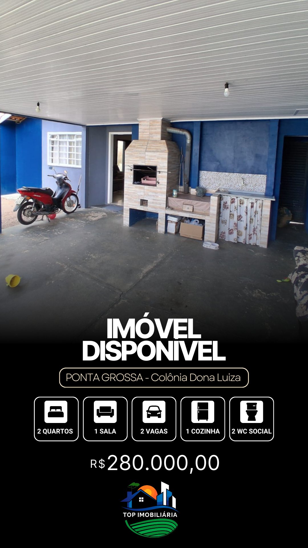 Casa em Colônia Dona Luíza, Ponta Grossa - Ref. 022