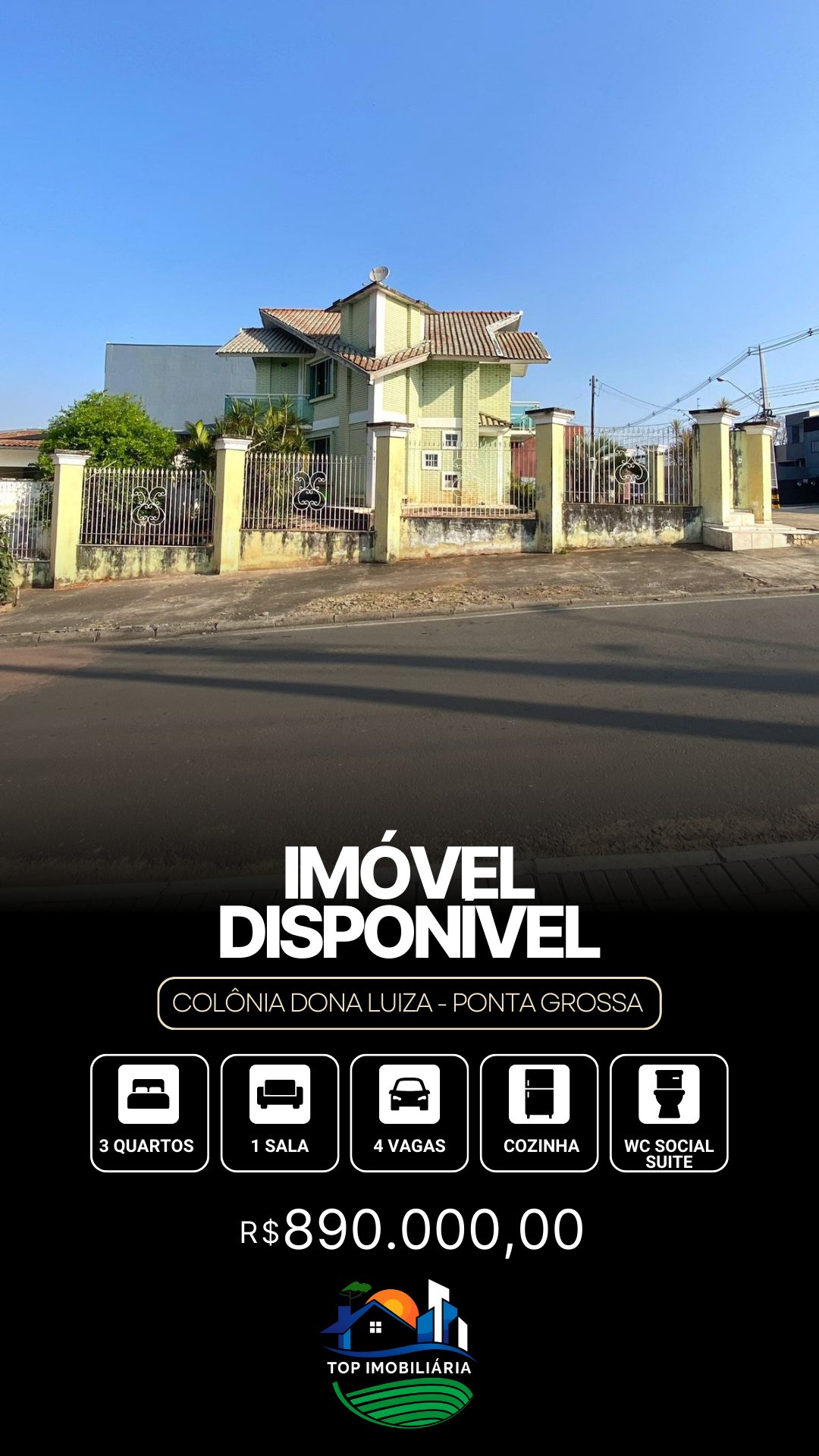Sobrado em Oficinas, Ponta Grossa - Ref. 023